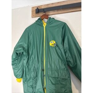 Vintage Green Bay Packers NFL Game Day Raincoat‎ Jacket Men's Large 80's - 90's